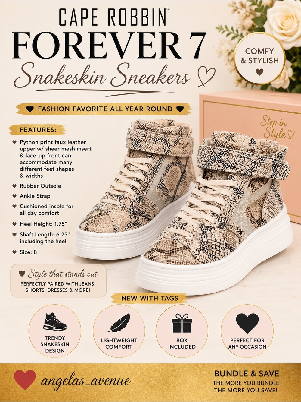 Cape Robbin Snakeskin Sneakers